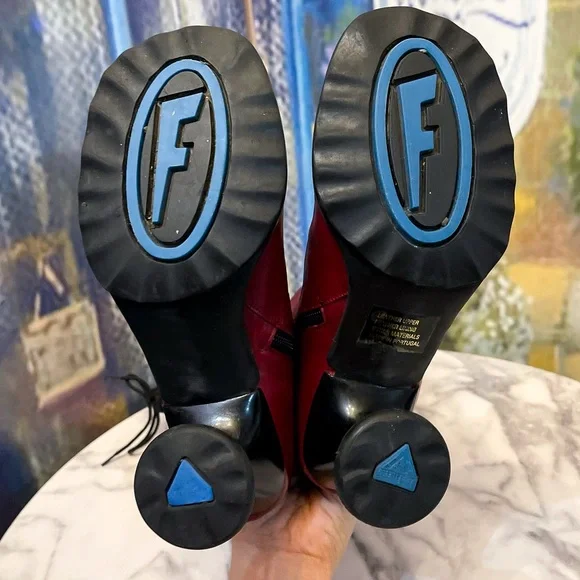 John Fluevog Mini Sugar Knee-High Lace-Up Boots Wine Black 9 GUC - Picture 9 of 11